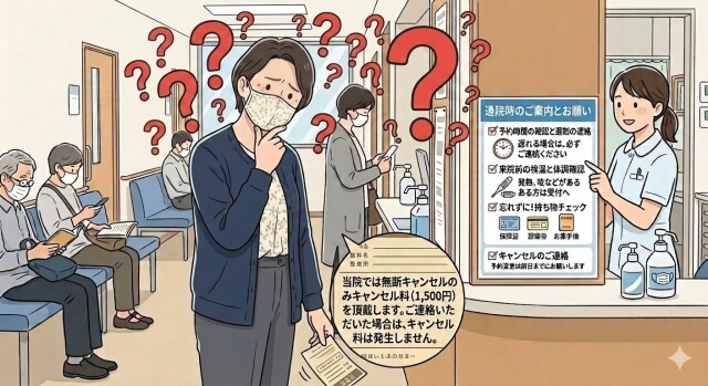 キャンセル料の発生条件について悩む女性のイメージ画像